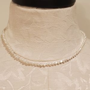 White freshwater pearl strand necklace